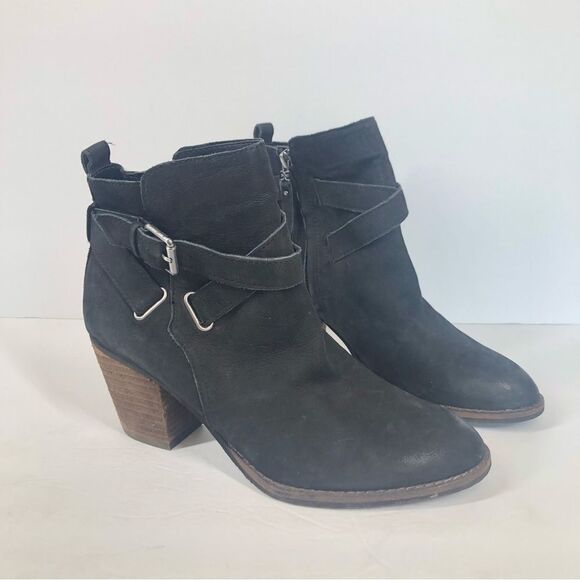 Sam Edelman Morris Buckle Wrap Ankle Bootie Suede Leather 8.5 - Picture 1 of 11